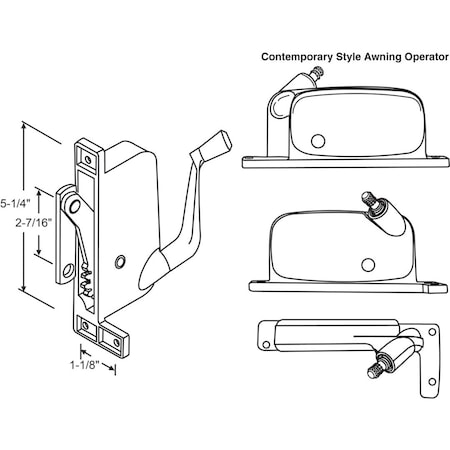 Strybuc Awning Operator Mill RH 41-636P D